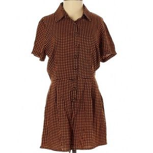 Plaid orange/black romper❤️